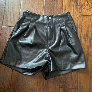 LEATHER HIGH WAISTED SHORTS